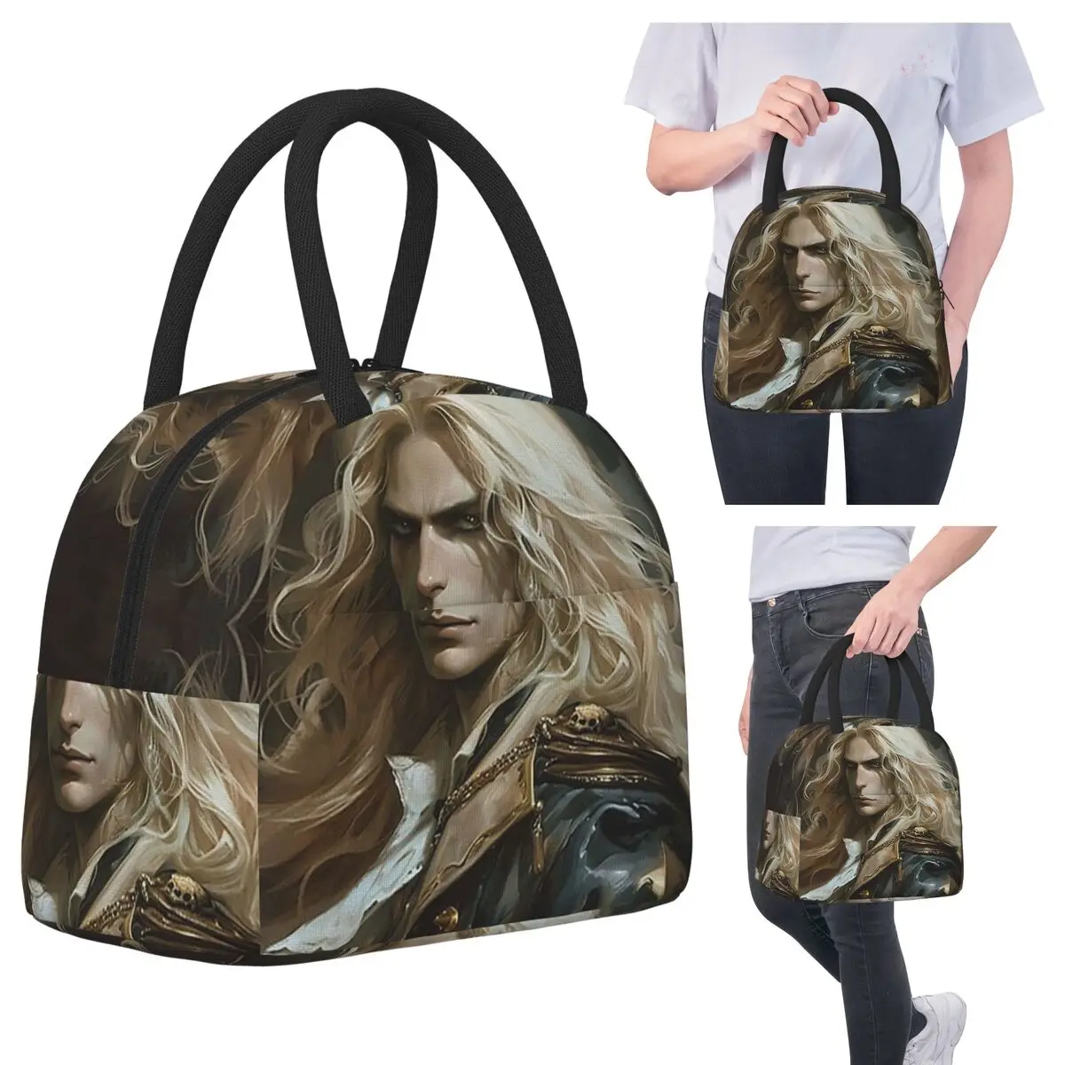 

Alucard Castlevania сумки для обеда изолированная коробка для бенто водонепроницаемая сумка для обеда многоразовые сумки для пикника сумка-холодильник для женщин и девочек путешествия