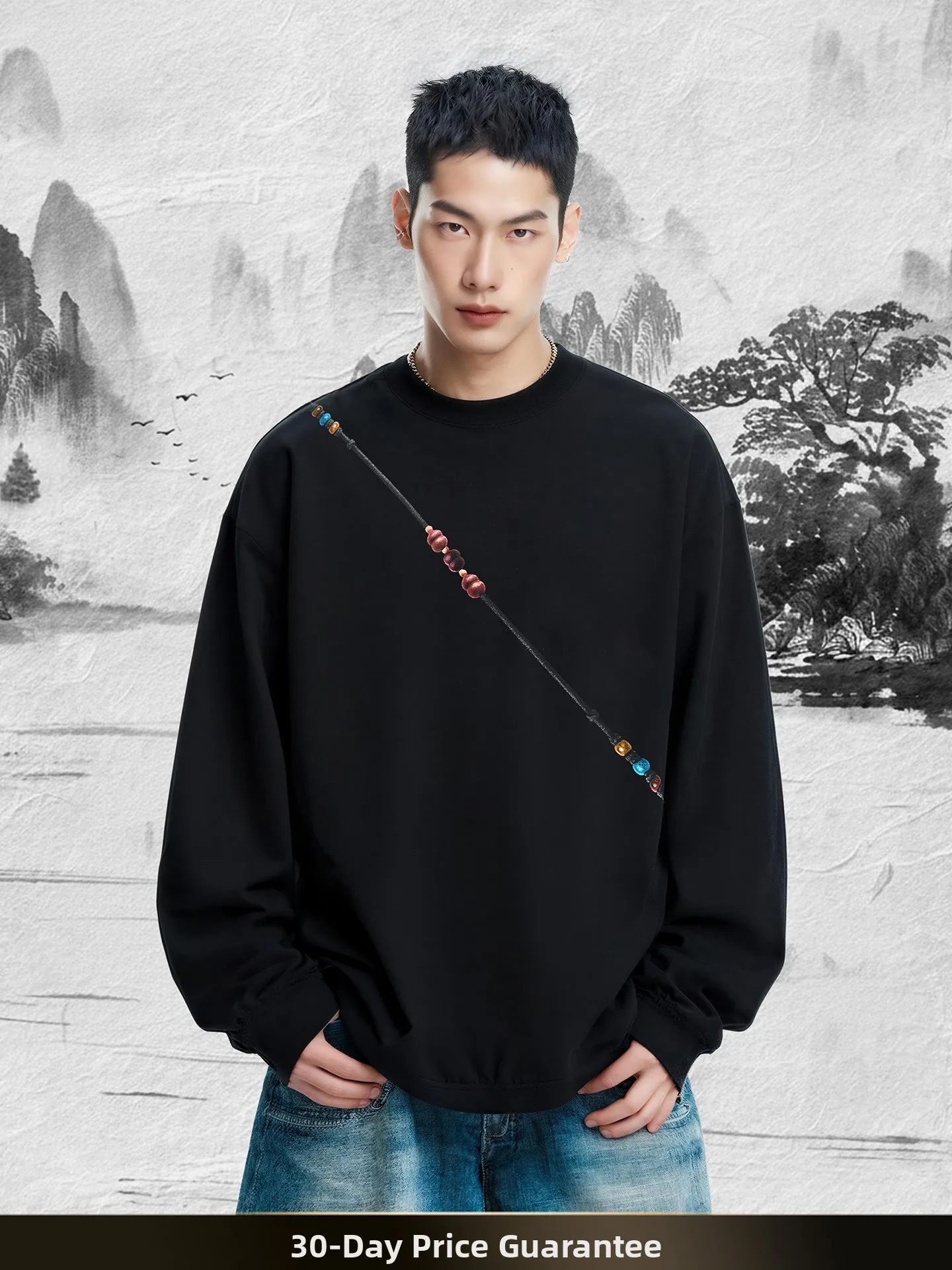 

Мужская свободная повседневная футболка NTED с длинным рукавом, круглым вырезом и принтом в виде тыквы, осенняя модная уличная одежда