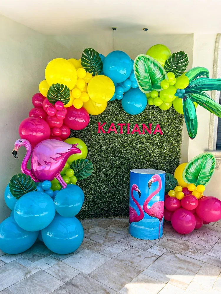 1pc\132pcs Tropical Theme Balloon Arch Kit for Hawaiian banquet summer beach themed birthday parties, wedding decoration - view 3