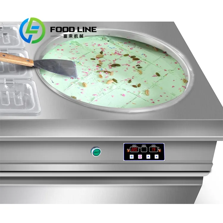 

Thailand Rolled Fried Ice Cream Machine Double Pan Fry Ice Cream Making Machine square Pan