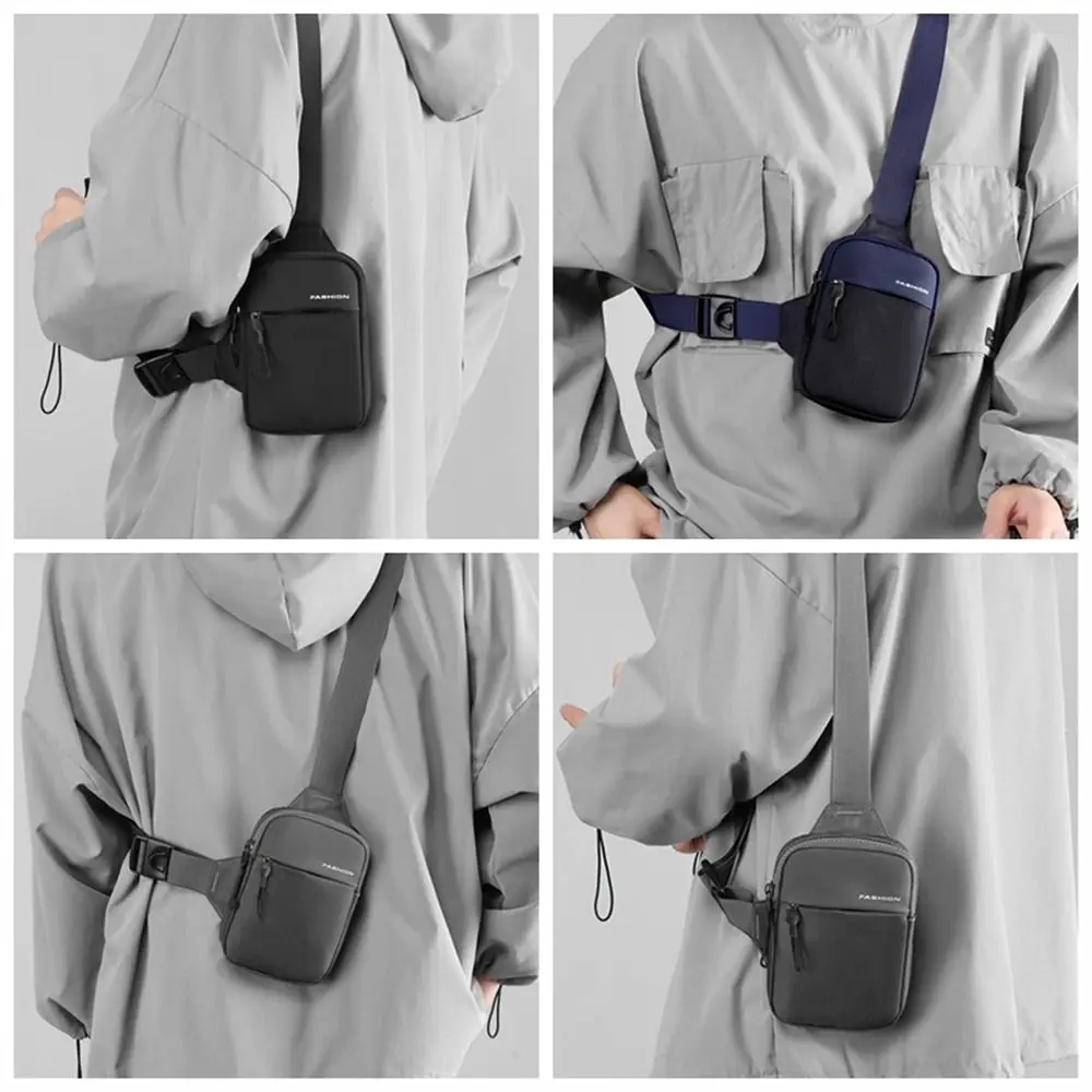 Large Capacity Men Chest Packs Crossbody Bag Oblique Men Shoulder Bags Single Shoulder Nylon Mobile Phone Bag for Outdoor Sport