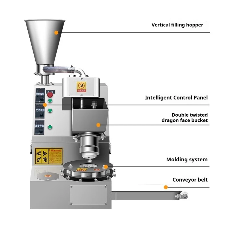 Máquina automática comercial de bolinho 1.1KW, fabricante elétrico Baozi para restaurante e barraca de comida 220V