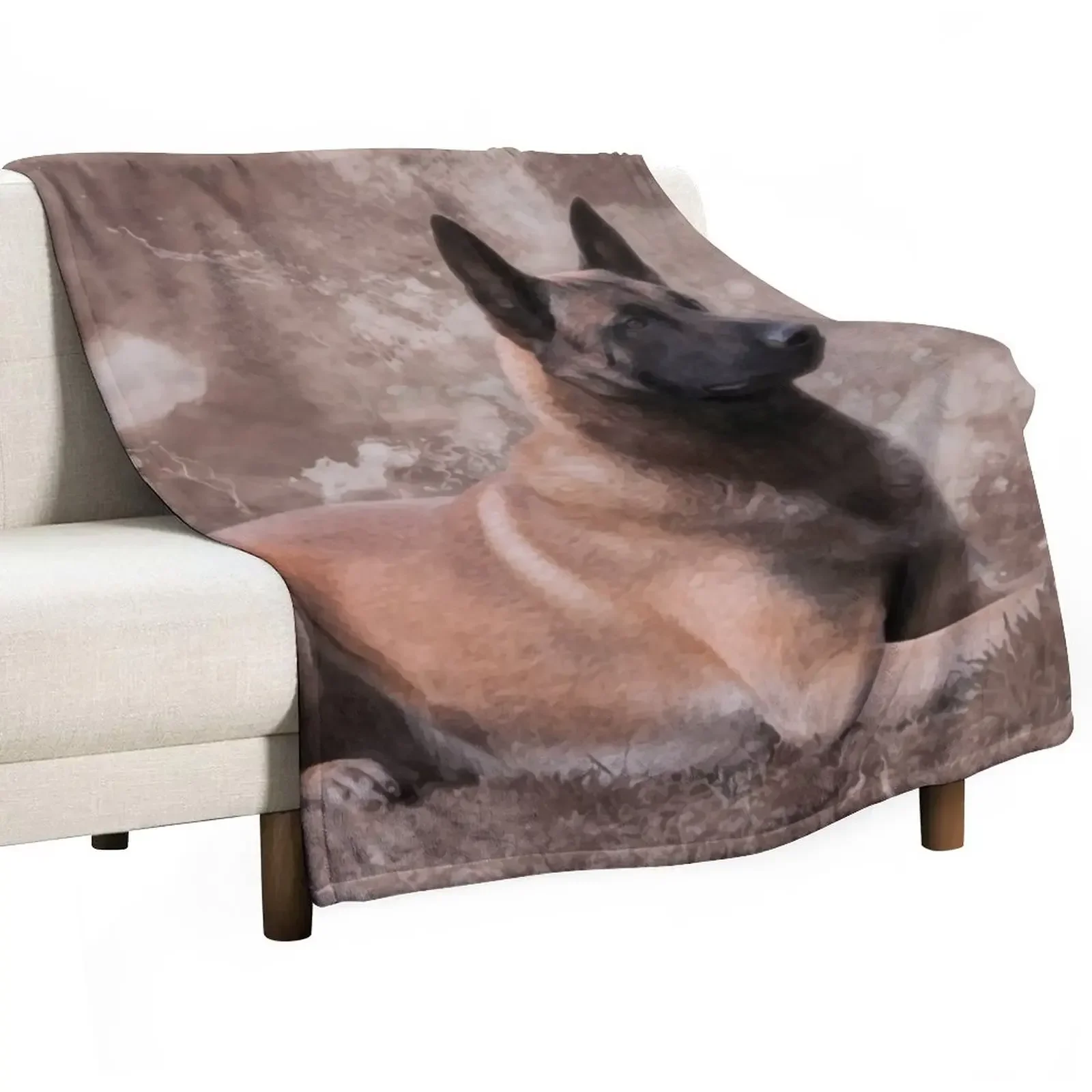 

MalinoisBelgian shepherd - Mechelaar Throw Blanket Flannel Decorative Beds Hairys Quilt Blankets