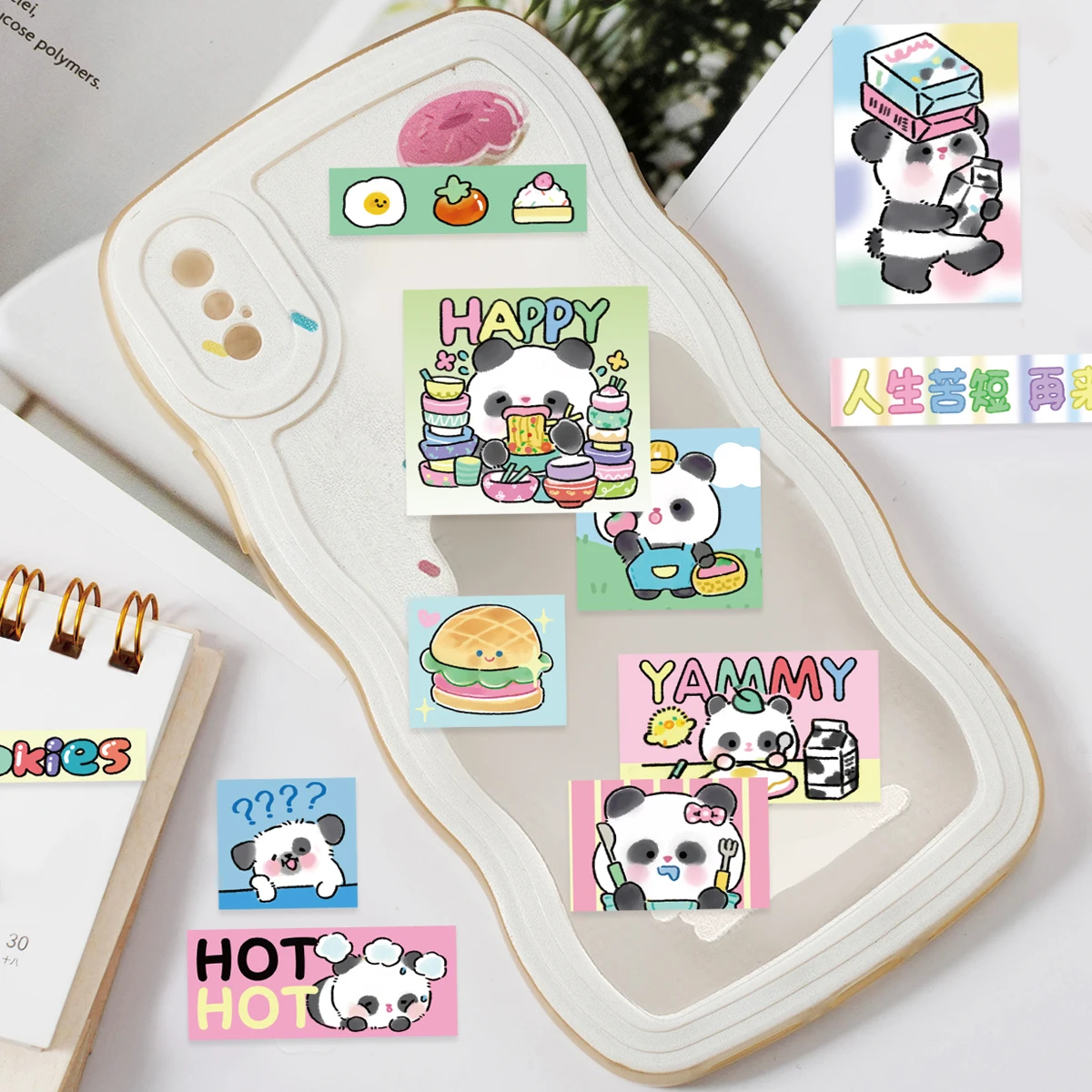 30pcs Cute Red Panda Cartoon Graffiti Stickers Decorated Notebook Water Cup Diary Student Stationery Scrapbook PVC Decals