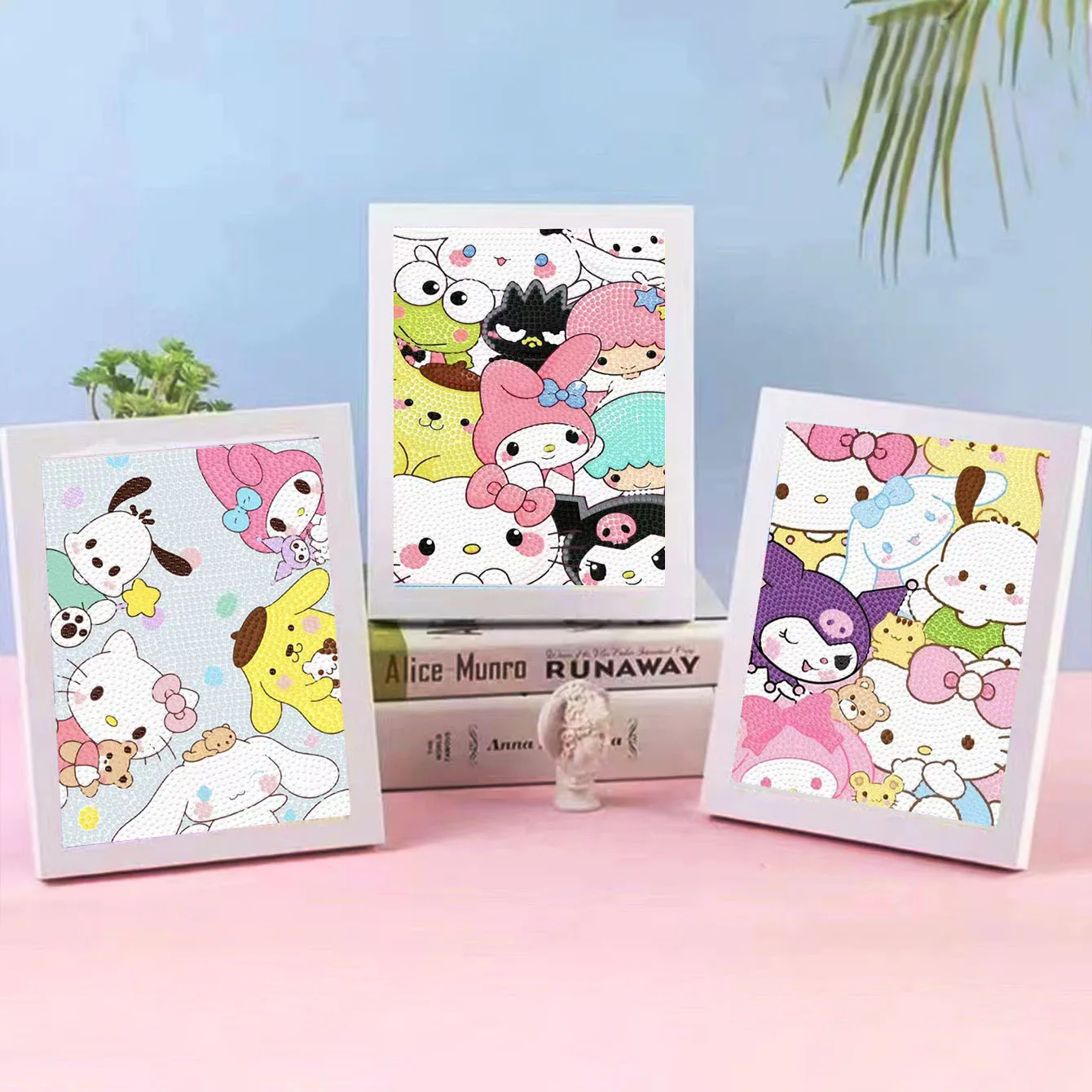 

Sanrio Cute Kuromi Hello Kitty Crystal Diamond Decorative Cartoon 5D DIY Cross Embroidery Kit Couple Handmade Gift Art Painting