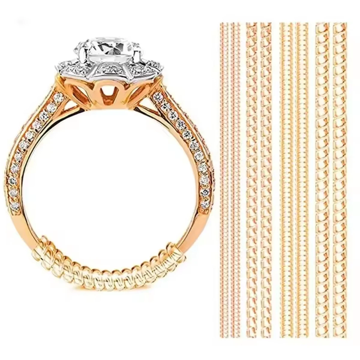 4pcs Invisible Ring Size Adjuster For Loose Rings, Ring Protection Adjuster, Spiral Ring Gasket Jewelry Fastener is Suitable