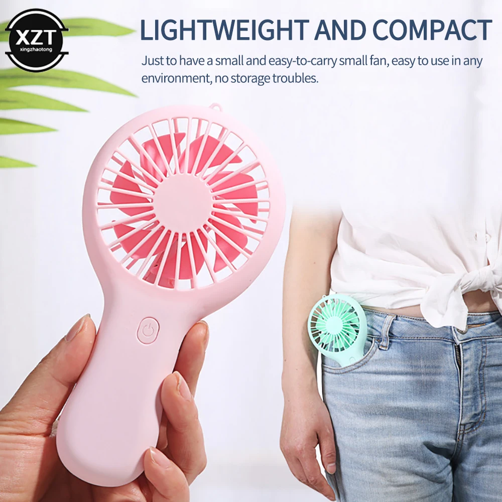 Usb Mini Fan Handheld Convenient And Ultra-quiet High Quality Portable Student Office Cute Small Cooling Fans With Phone Holder