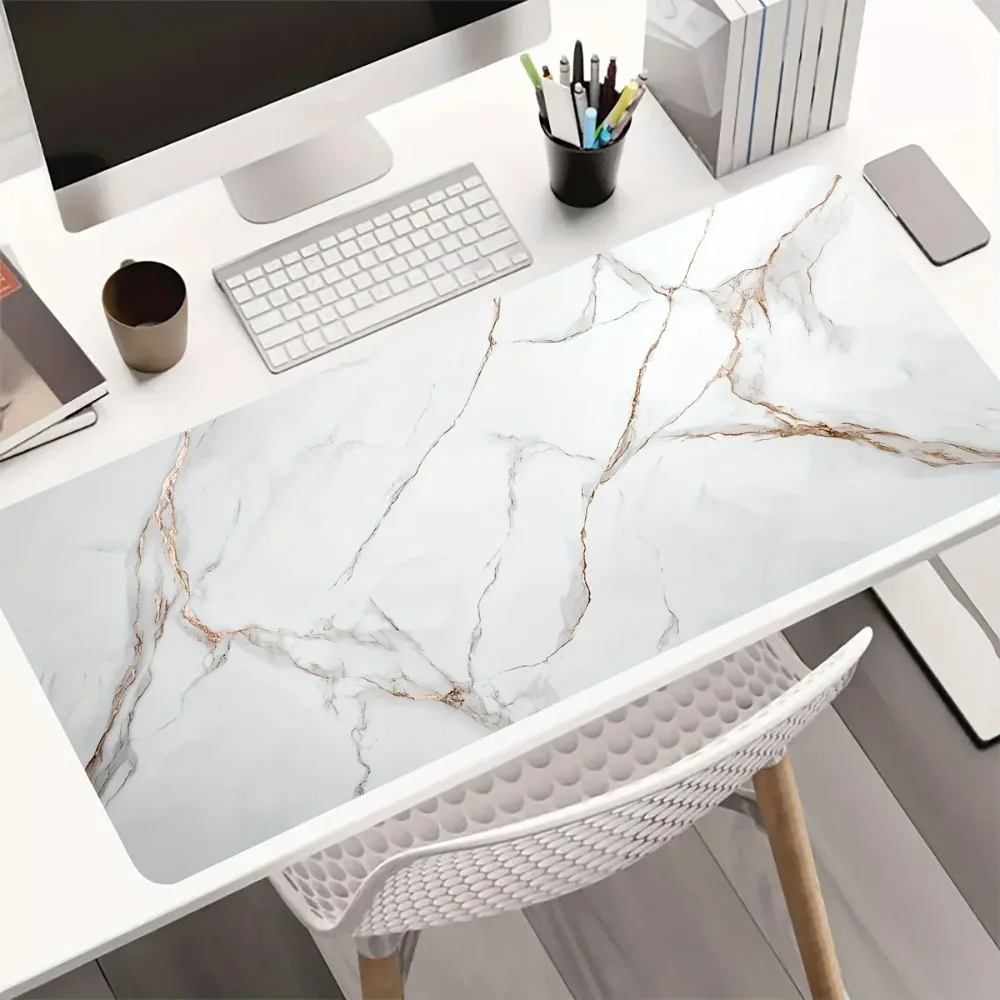 1pc Durable E-Sports Gaming Mouse Pad, Waterproof, Non-Slip, Golden Stripe Pattern, Perfect for Computer Desktop