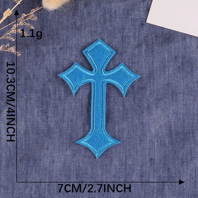 10 Stück mehrfarbige Kreuz-Stickerei-Patches, Muster, DIY-Kleidungsdekoration, Zubehör-Patch, 10,3 x 7 cm – Detail 12