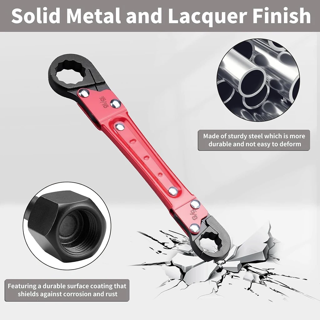 Compression Pipe Wrench Stop Control Double End Wrench for Plumbing Repair High Carbon Steel Tool Professional Maintenance