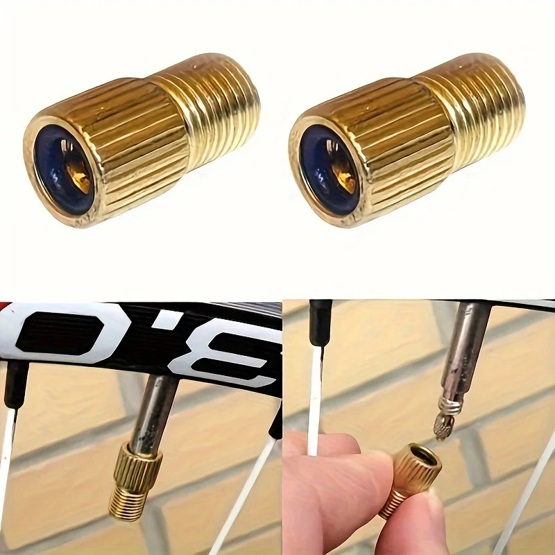 1/2/4/10 Stück Fahrradventil-Adapter für den Außenbereich, zum Umwandeln von Fahrradventilen in Autoventile, ausgestattet mit Dichtungsringen. – Detail 6