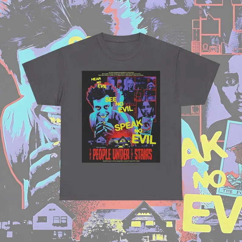 Camiseta The People Under The Stairs, camiseta de película de miedo, camiseta de terror vintage, camiseta de algodón pesado unisex para fanáticos de la película de terror,