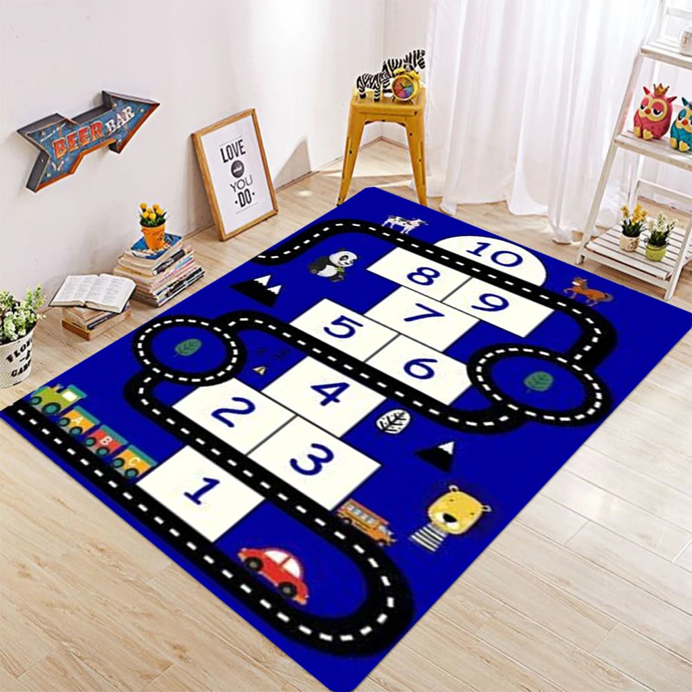 Nette Cartoon Puzzle Teppich Flauschigen Gaming Zimmer Dekoration Kinder Nacht Schlafzimmer Teppich Spielen Matte für Kinder Kawaii Room Decor