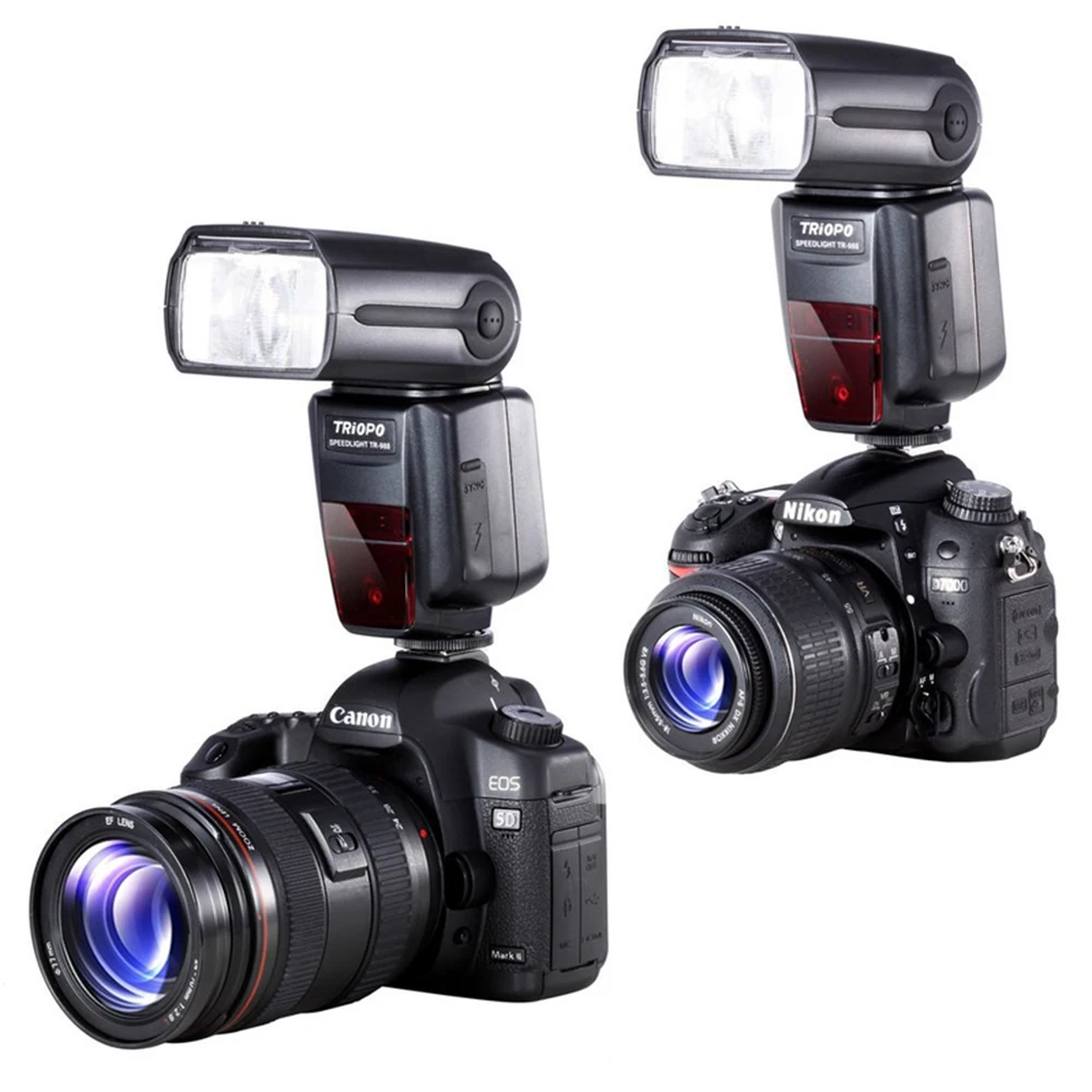 TRIOPO TR-988 TTL HSS كاميرا مزامنة عالية السرعة فلاش Speedlite لكاميرا Canon وNikon 6D 60D 550D 600D D800 D700 الرقمية SLR