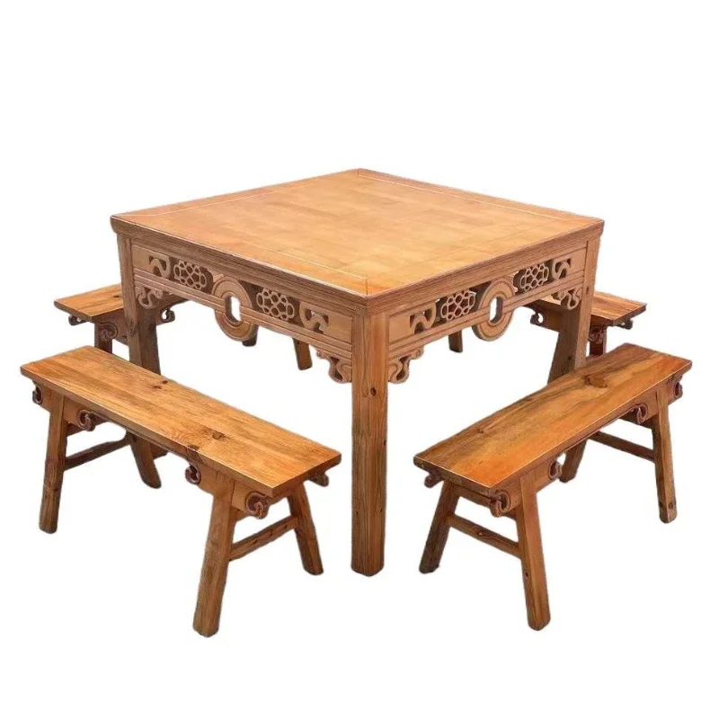 

Solid wood dining table, household retro eight immortals, antique square dining table