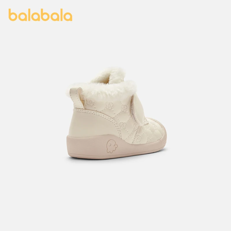 Balabala Stivali da neve per bambini Scarpe da passeggio per bambini a metà polpaccio Stivali da neve 2024 Inverno Nuovi stivali di cotone caldi