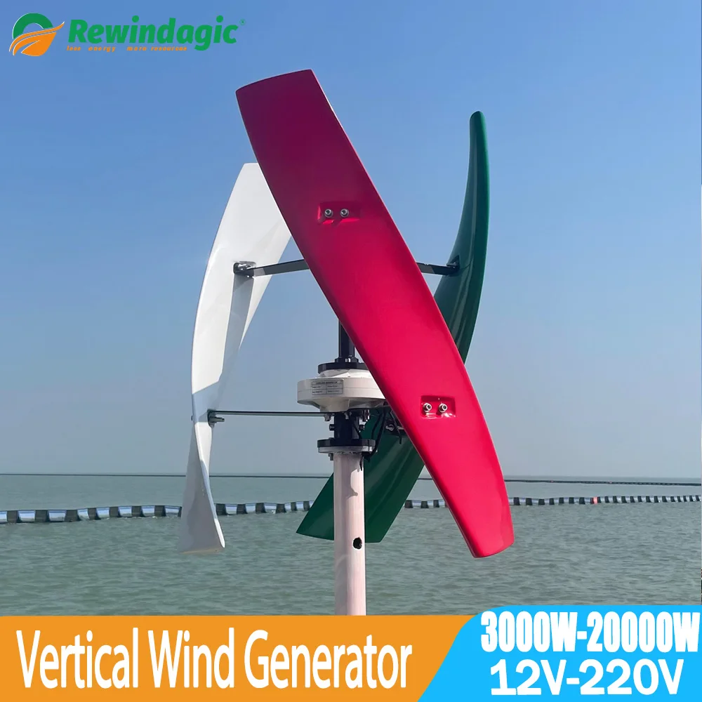 

Low RPM Vertical Axis Maglev Wind Turbine Generator 3000W 5000W 10000W 20000W 12V-220V 3 Blades Free Energy For Homeuse Wind