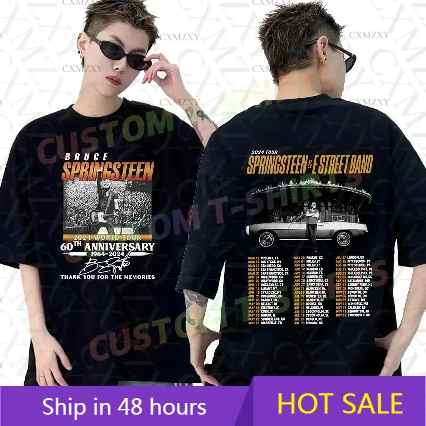 

Punk Rock Bruce Springsteen and E Street 2025 Tour TShirt Man's Hip Hop Retro Fashion T-shirt