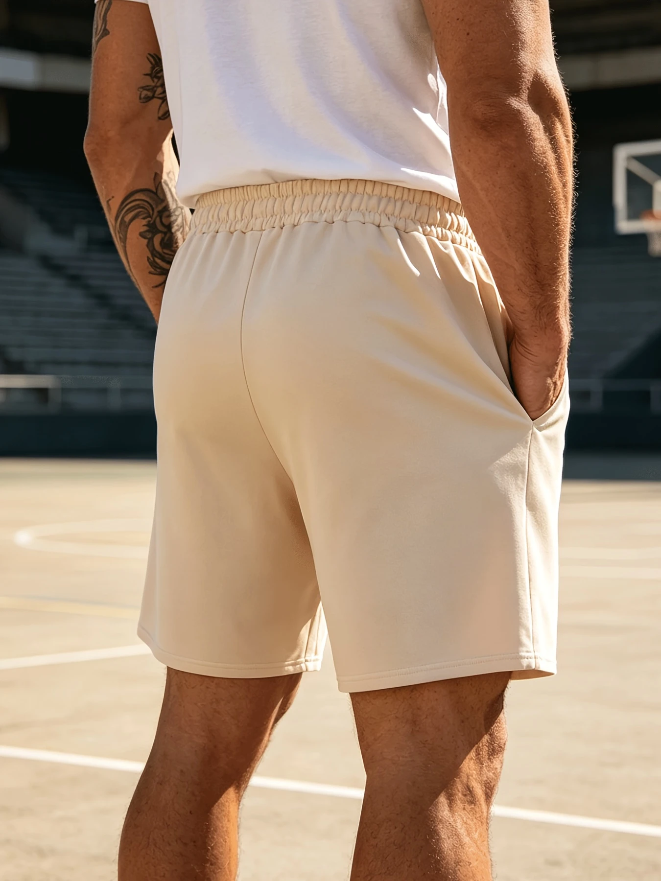Men's Loose-fitting Casual Shorts Casual Bottoms for All Seasons Adjustable Widened Drawstring High-waisted Sweatpants
