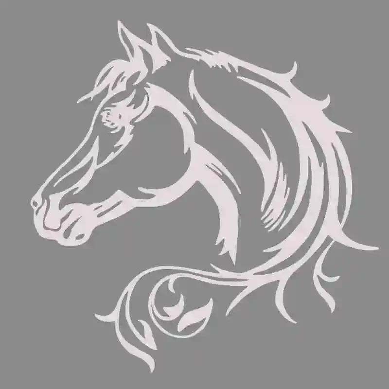 Car Stickers Personality Handsome Horse Head Vinyl Decals Car Motorcycle Bumper Body Rear Window Decorative Decals ,15cm