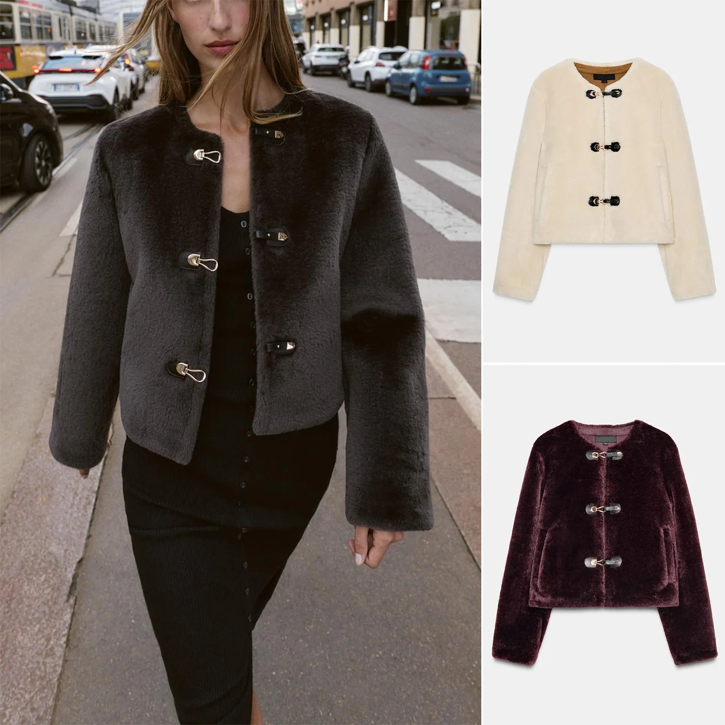 

Двустороннее пальто-джат, осеннее женское круглое пальто Ne Long Sve kets, веревочное украшение, верхняя одежда на пуговицах с узлом 638286