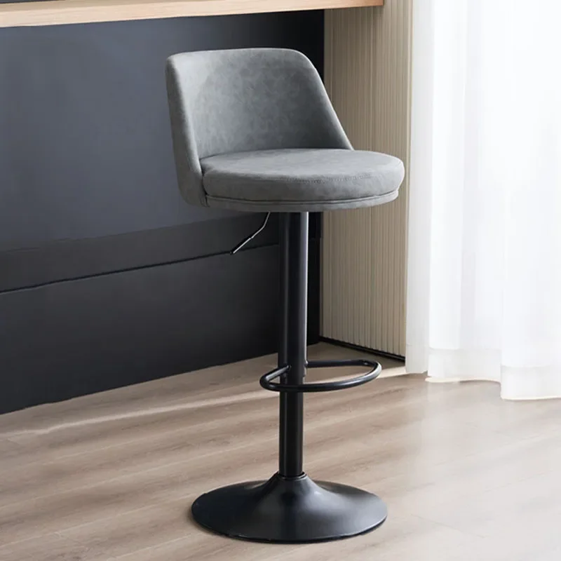 

Black Swivel Lounge Bar Stool Round Simple Back Design Swivel Nordic Chair Modern Adjustable Sandalye Accessories Ornament