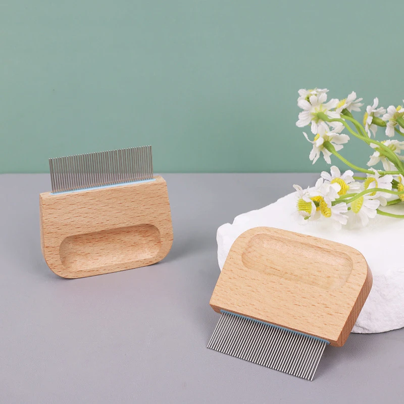 

Portable Wooden Dense Flea Comb for Dog Cat Gently Crust Small Lice Cleaning Massage Cat Hair Remover Pet Groming Products