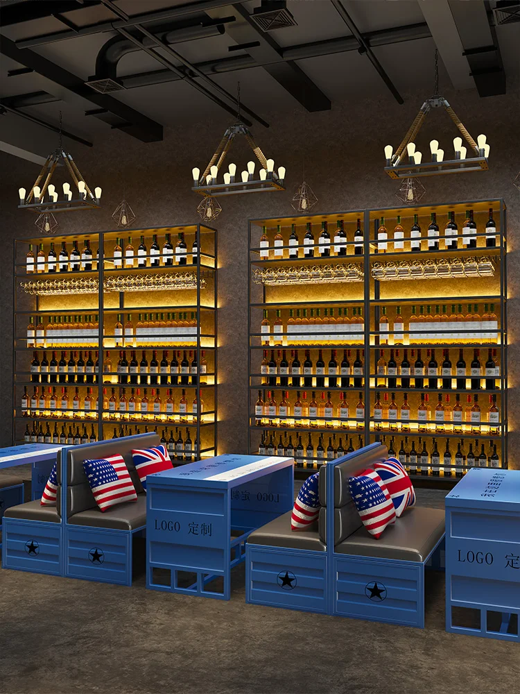 Custom Red Wine Rack Shelf, Wine Cabinet Partition, Floor Partition, Display Pendurado Wine Glass Rack, de cabeça para baixo, Casa inteira