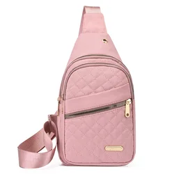 Multi-layer quilted Oxford fabric custom simple women's shoulder sling bag outdoor sports breast bag women's cross body bag