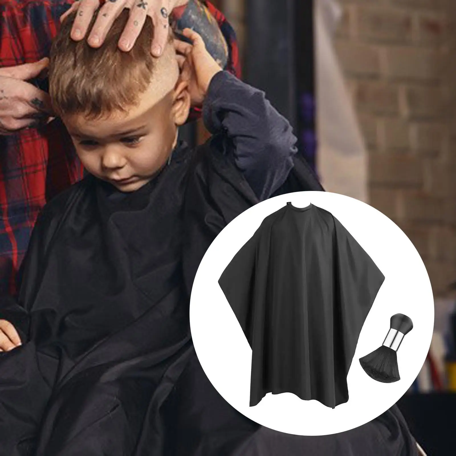 Hair Cutting Salon Cape with Adjustable Snap Closure Black Hairdresser Cape for Hairstylists Salon Makeup Men Women and Kids