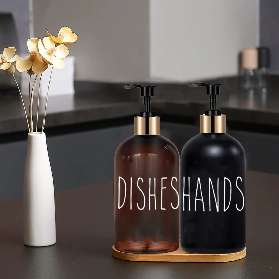 Kitchen Soap Dispenser 500ml Refillable Dish and Hand Soap Bottle Liquid Dispenser Container with Sponge Holder Waterproof Font