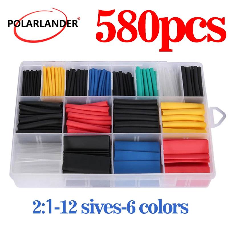 

560PCS 2:1 Heat Shrinkable Tube Set, Insulated Wire Casing Cable Wrap with Storage Box