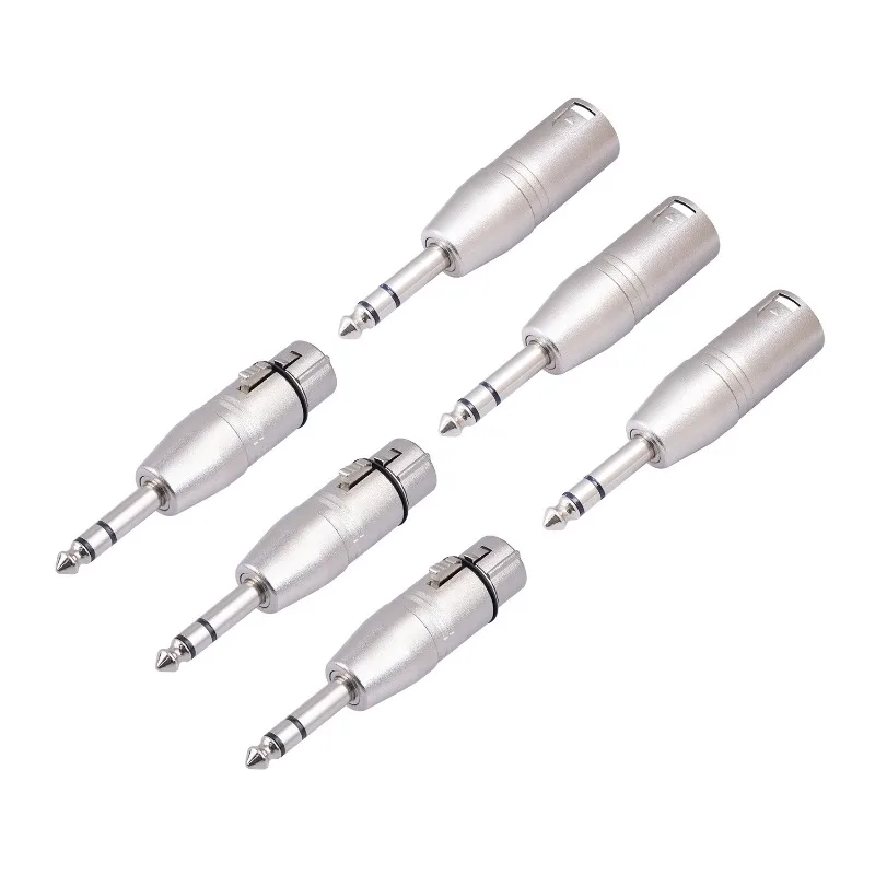 

Three Males and Three Females P9YE 6.35mm 1/4" TRS Male To 3Pin Female Stereo Microphone Music Converter Adapter