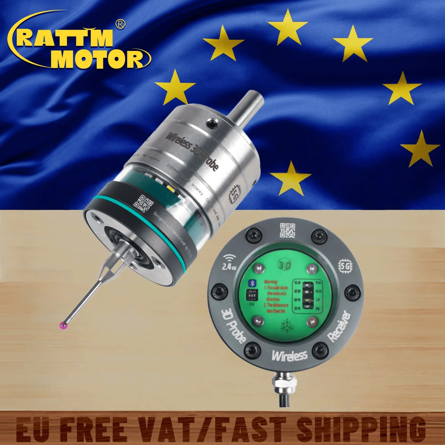 【IVA esente dall'UE】 GP-800 Strumento sonda wireless asse Z 3D Sensore rilevatore bordi Asta di centraggio per centri di lavorazione CNC