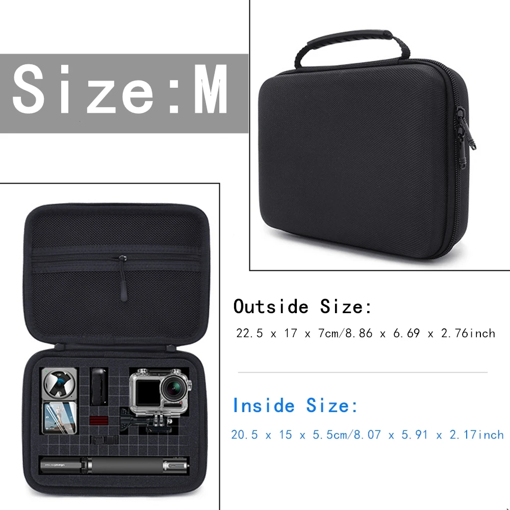 Дорожная коробка для хранения EVA DIY для спортивных камер Xiaomi SJCAM DJI OSMO EKEN SJCAM, чехол на молнии, водонепроницаемая, пылезащитная, противоударная сумка
