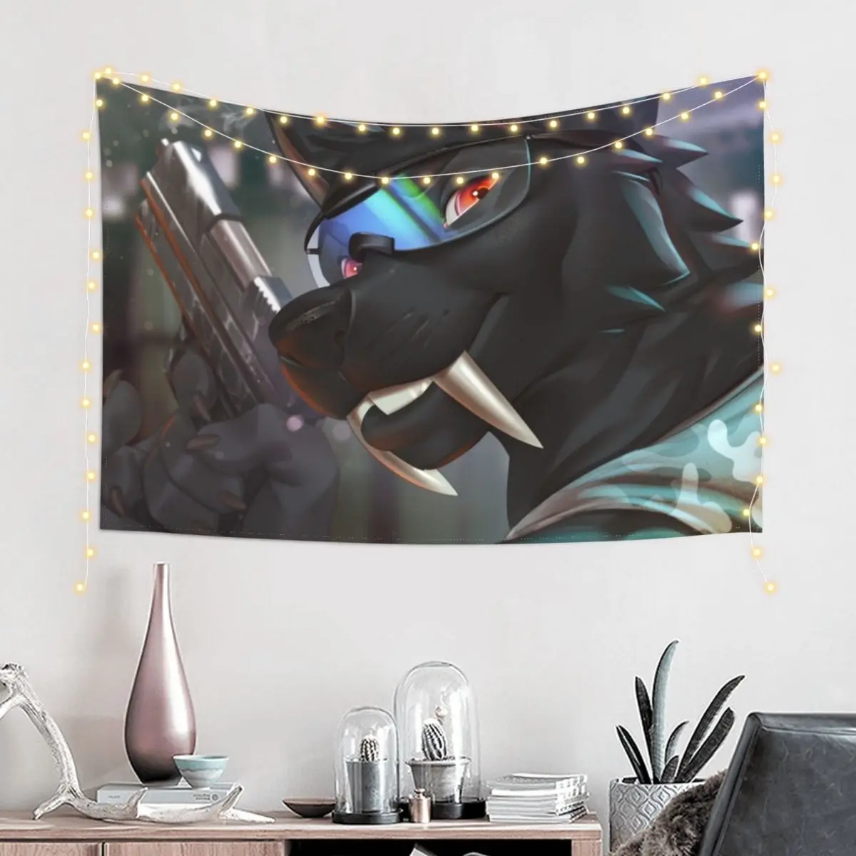 

Blackfang 2 Tapestry Room Decoration Accessories Home Decorations Aesthetic Decoration Room Wall Mural Tapestry