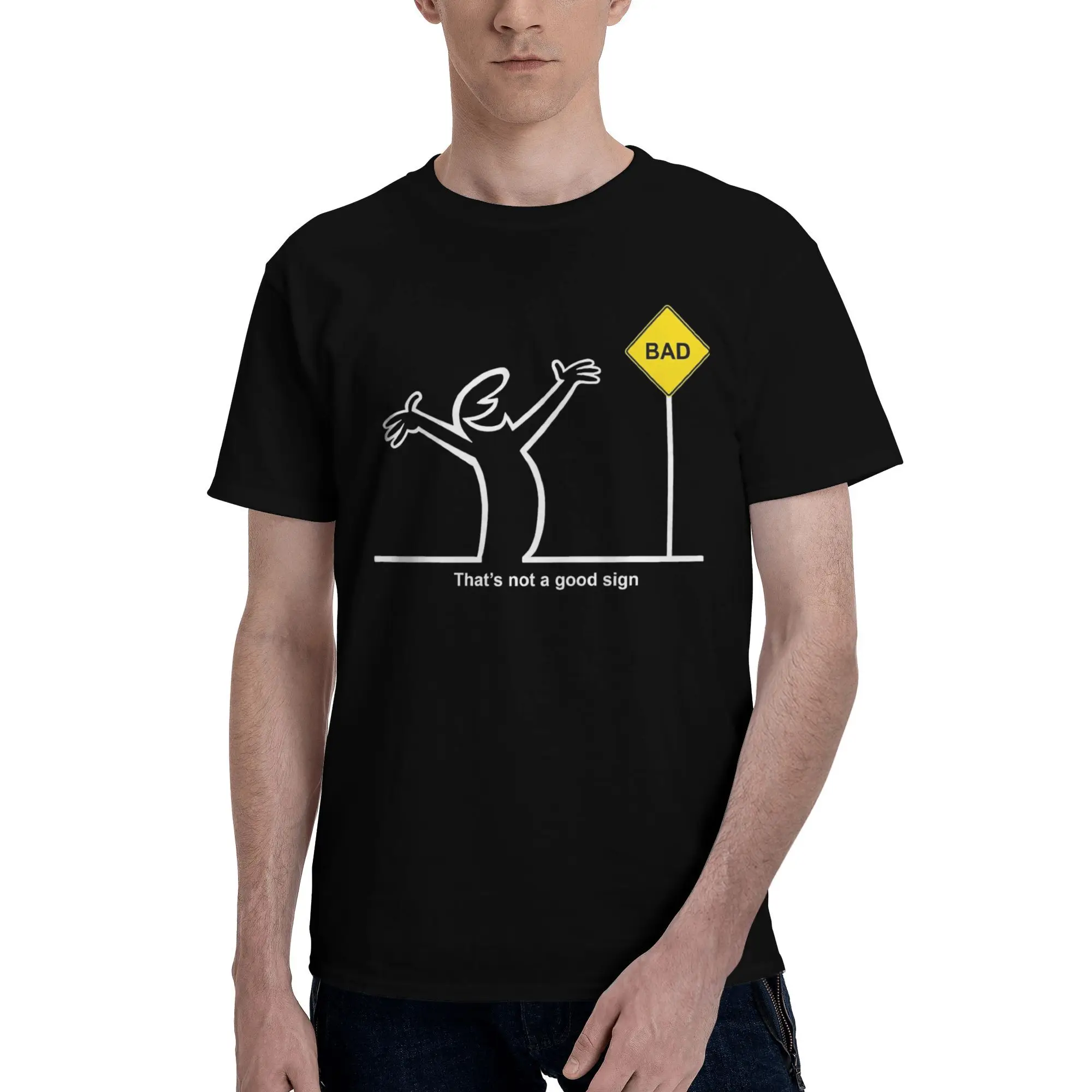 La Lineas Not a Good Sign  Men's T Shirt  Leisure Tees Short Sleeve O Neck T-Shirts Cotton Gift Tops