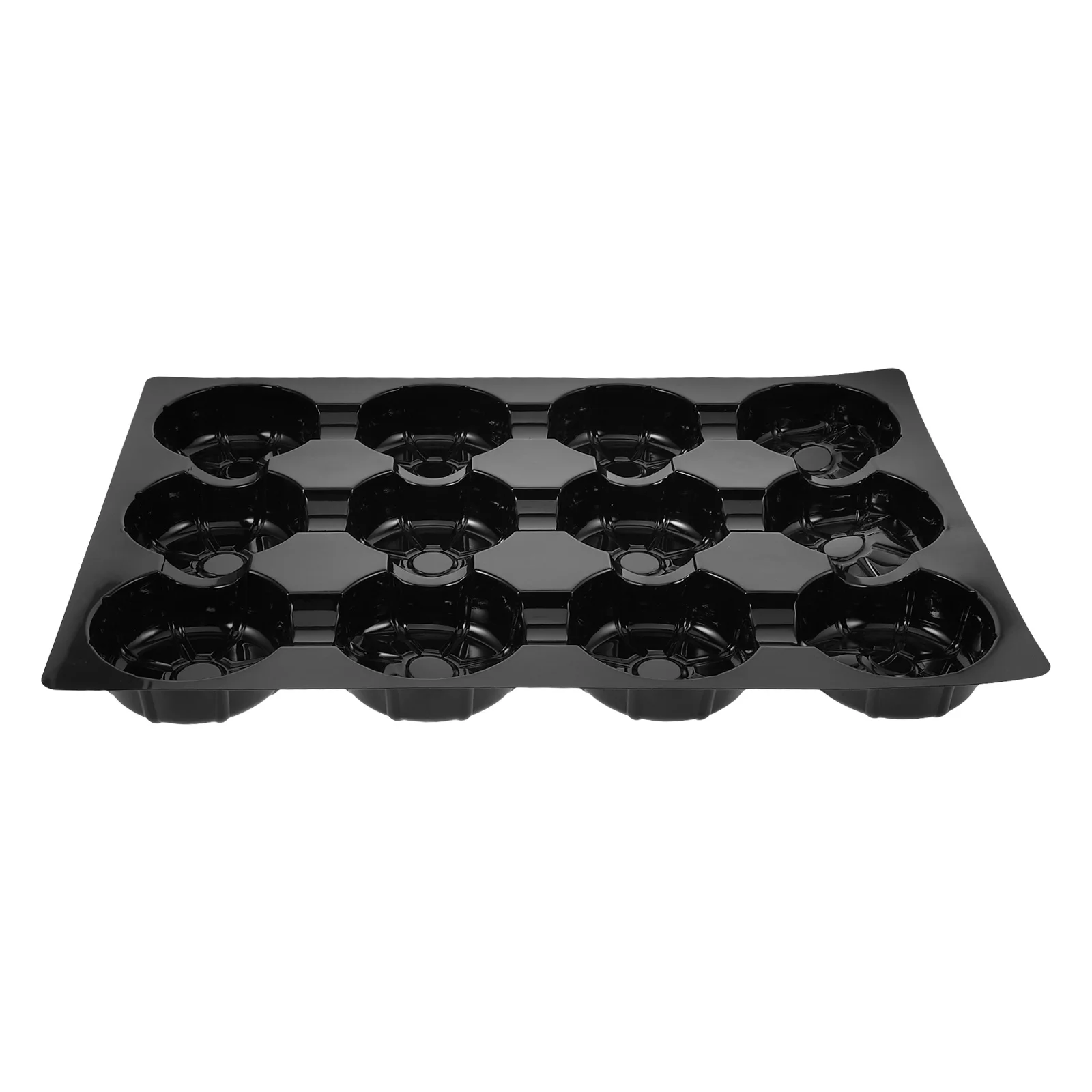 

Fruit Display Tray Grocery Store Accessories Food Pallets Holder Black Plastic Apple Platters Multi Compartments Supermarket