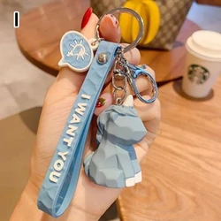 Stereo Dinosaur Keychain Key Ring Panda Koala Keychain Phone Bag Fun Pendant