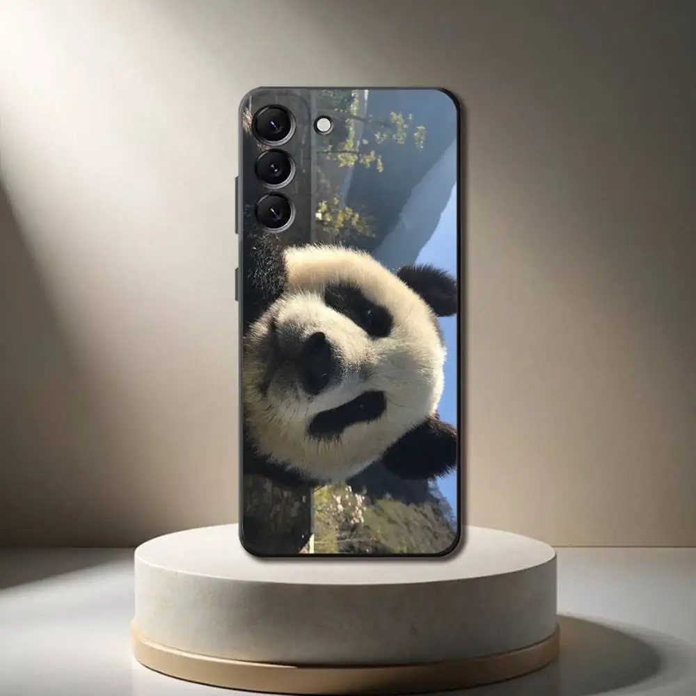 حافظة هاتف F-Fubao Panda لهاتف سامسونج جالاكسي A 73,72,51,53,52,71,22,5G,Note,J7,8,9 غطاء أسود ناعم