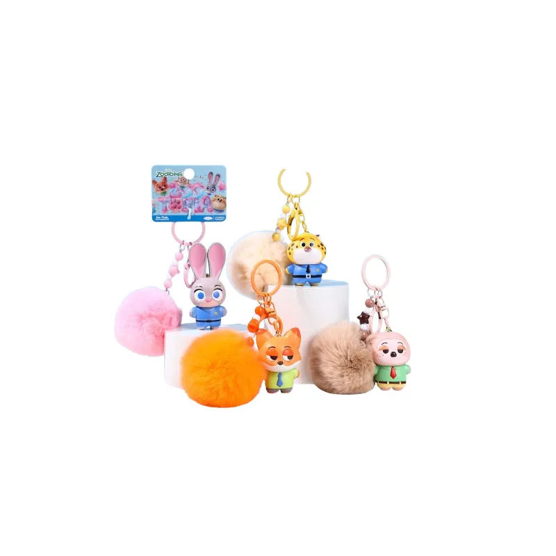

1pcsZootopiaCrazy animal city police officer fox Nick action figure ball keychain couple schoolbag pendant wholesale