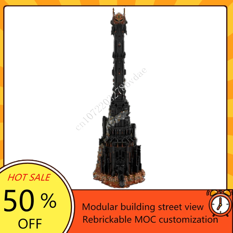 

9623 шт., модульная MOC Barad-Dur, креативная модель с видом на улицу, пазлы на заказ, архитектура, сделай сам, образование, сборная модель, игрушки, подарки