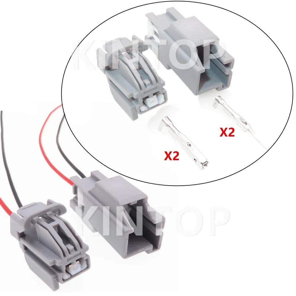 

1 Set 2 Pins Automotive Electrical Connector With Wires AC Assembly 7282-6443-40 7283-6443-40 Car Wire Cable Unsealed Socket