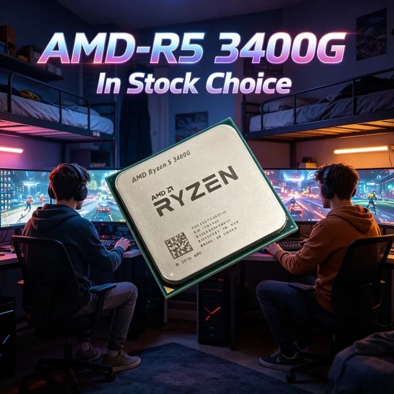 

AMD Snappy Hot-Selling Ryzen 5 3400G Loose CPU, 4-Core 8-Thread, 3.7GHz, 65W, YD3400C5M4MFH, AM4 Socket
