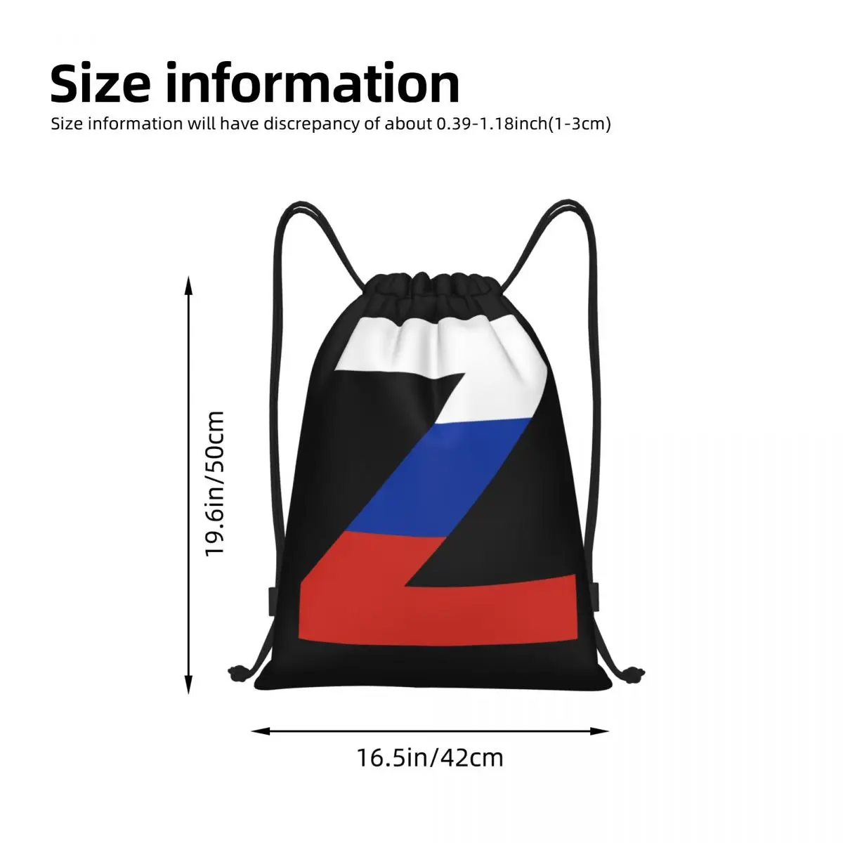 Russian Z Portable Drawstring Bags Backpack Storage Bags Outdoor Sports Traveling Gym Yoga