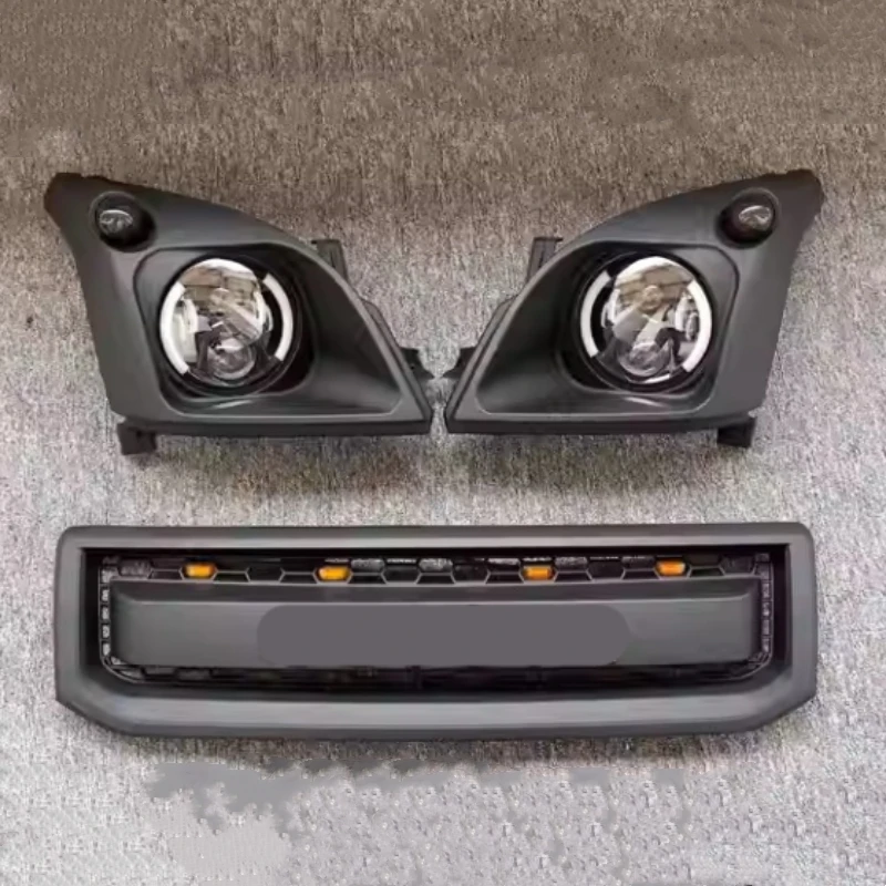 Car Retro Body Kit for Toyota Prado LC120 2700 4000 Modified Led Headlight with Turn Signal Grille Head Lamp Frame
