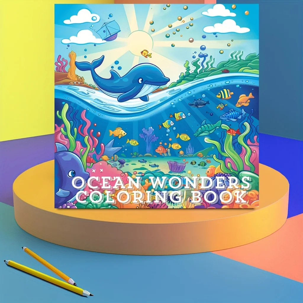 1pc, Ocean Animals Coloring Book for Adult Stress Reduction 20x20cm | Colouring Book for Stress Relief &Gifting, Drawing