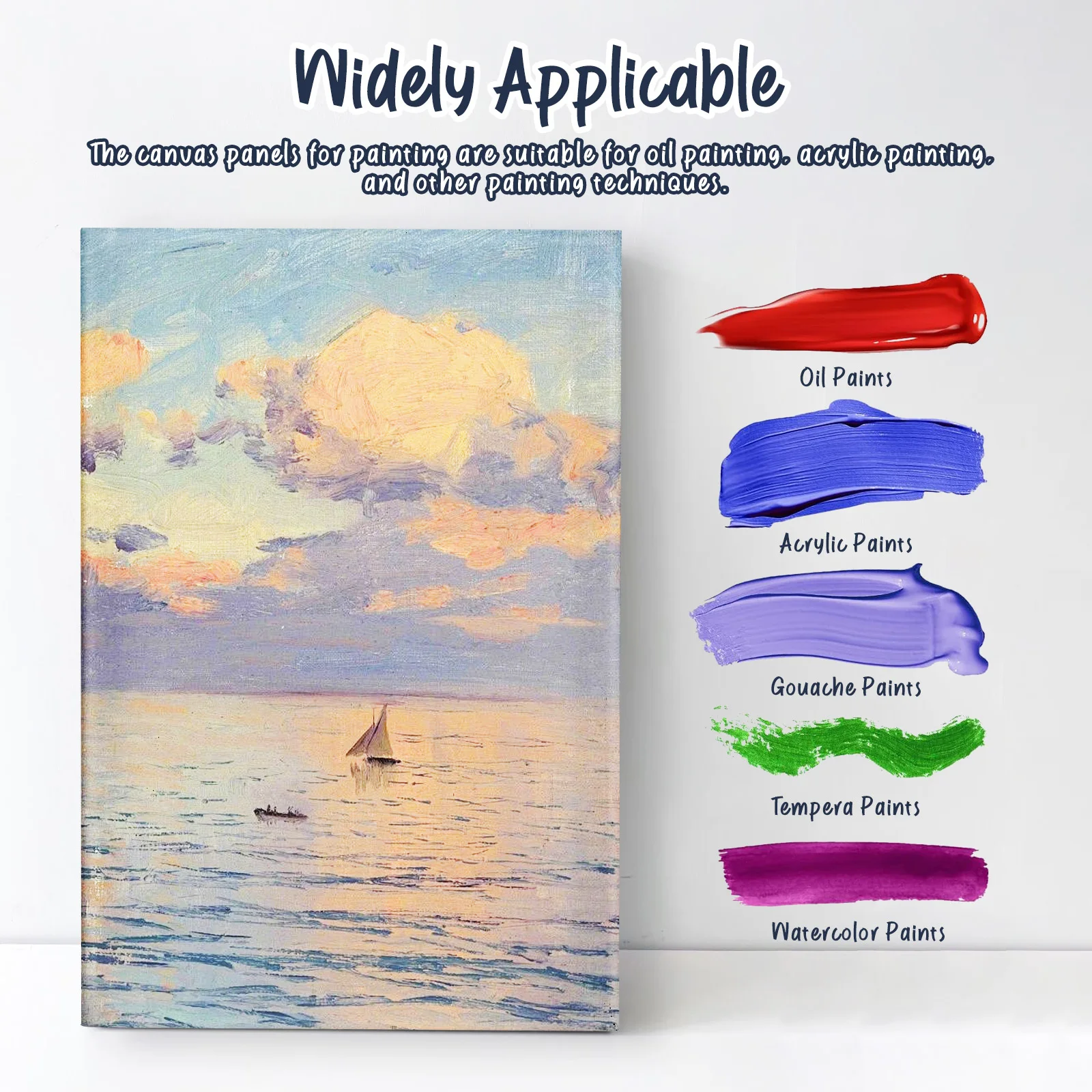 

6Pcs Oil Painting Canvas Boards Set Square Shape Painting Frames Blank Canvas for Acrylic Oil Art Projects Supplies