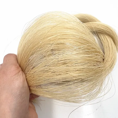Imagen 2 del producto 50g AAA Siberia crin natural cola de caballo blanca viola violín violonchelo bajo arco pelo cola de caballo tejido arco de repuesto