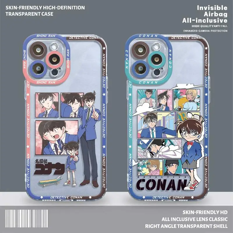 Clear Case For Xiaomi Redmi Note 11 8 9 8T 1 1T 10 Pro 9S 10S 11S Cover for Mi 9A 9 9C 10 10A Anime Cartoon Detective Conan